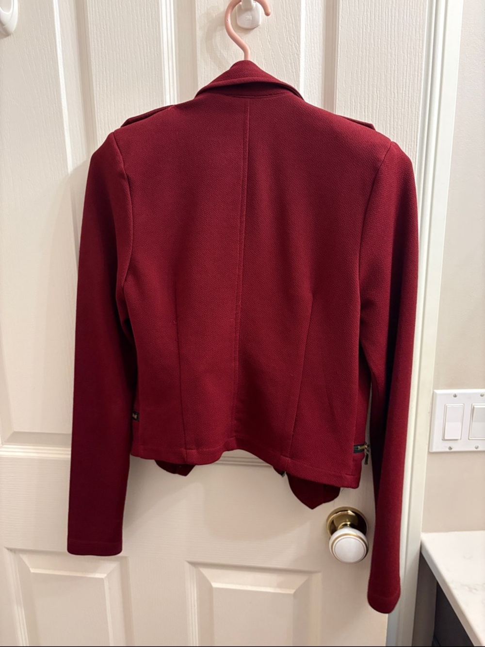 Source Unknown Burgundy Moto-Style Jacket - Picture 2 of 4
